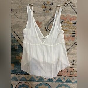 White Sheer Free People tank top